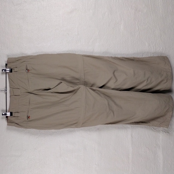L.L. Bean Khaki Nylon Mid Rise Zip Away Short Pant Combo Straight Leg Cargo Pant - Picture 9 of 13